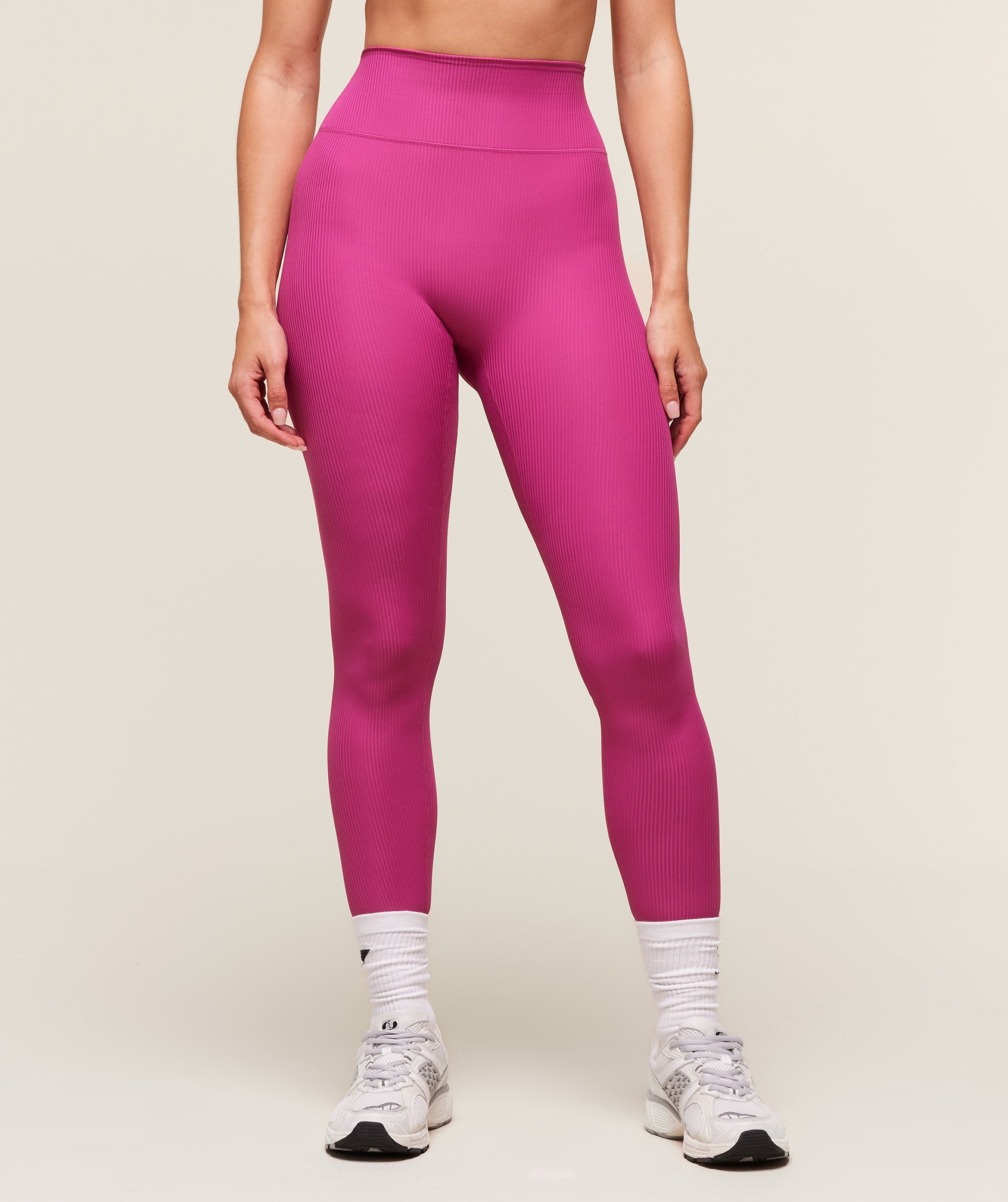 Women's Gymshark Ribbed Contour Leggings Winning Pink