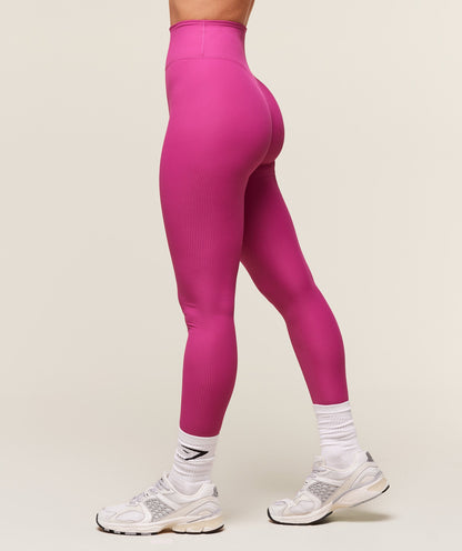 Women's Gymshark Ribbed Contour Leggings Winning Pink