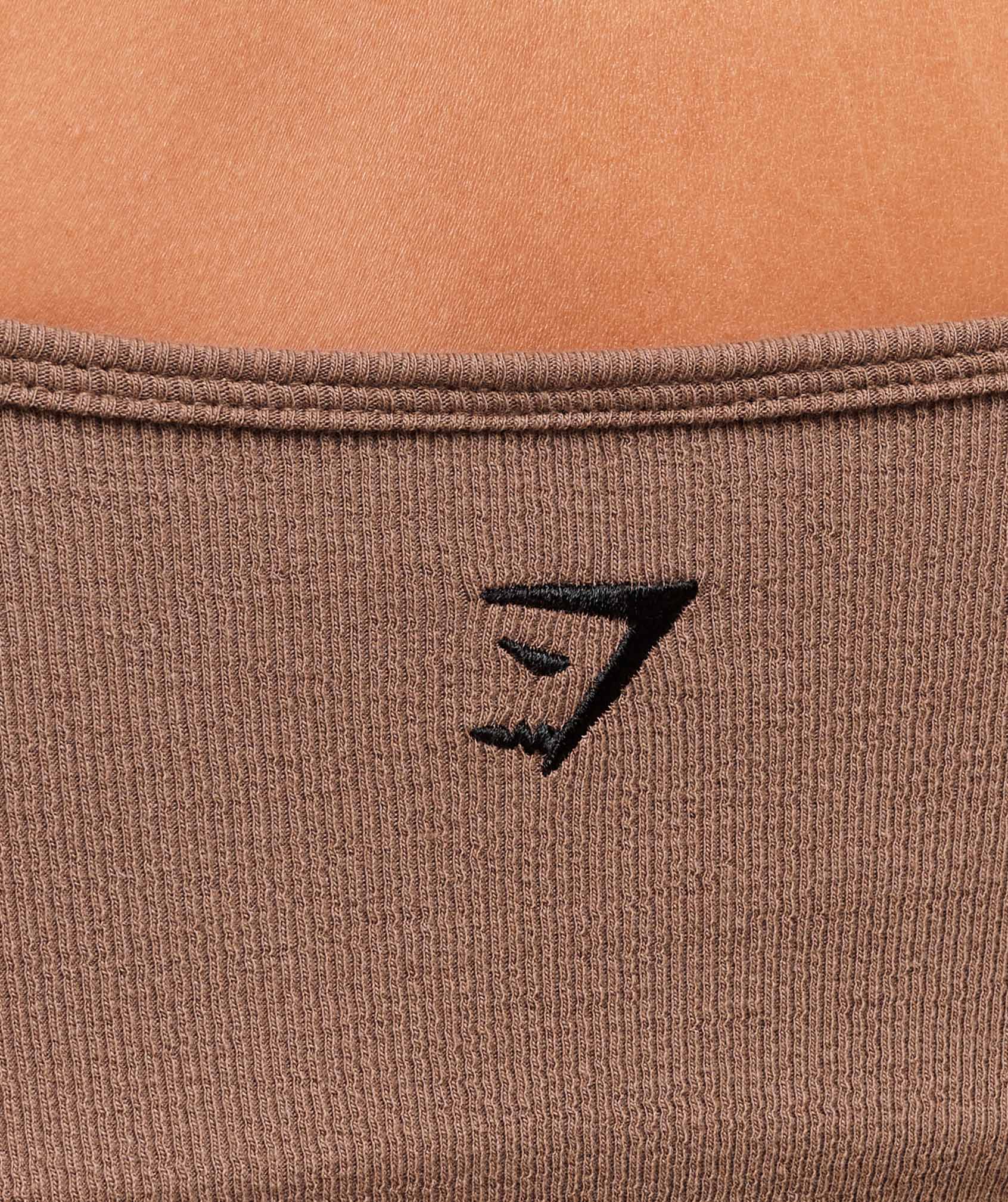 Women's Gymshark Ribbed Cotton Midi Shelf Tank Mocha Mauve