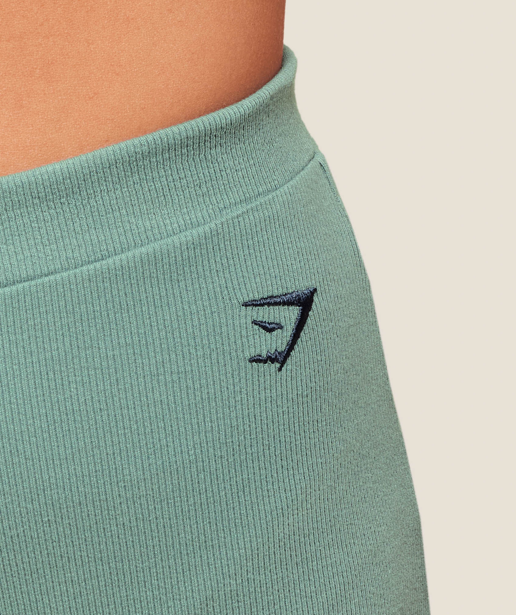 Women's Gymshark Ribbed Cotton Straight Leg Pants Celeste Blue