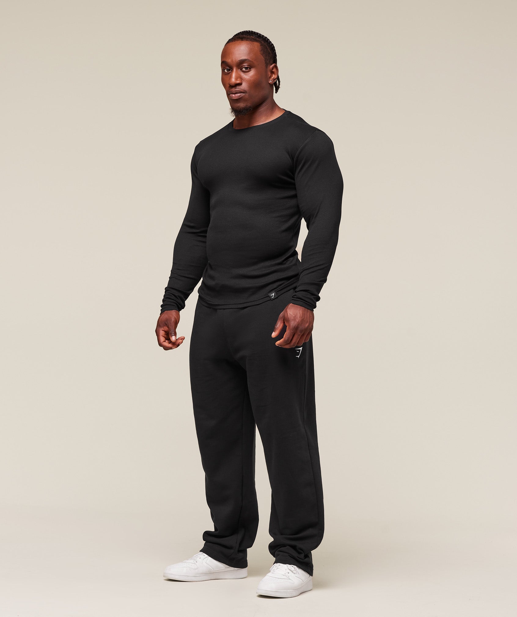 Gymshark Ribbed Long Sleeve T-Shirt Black