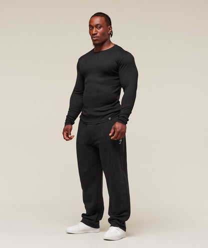 Gymshark Ribbed Long Sleeve T-Shirt Black