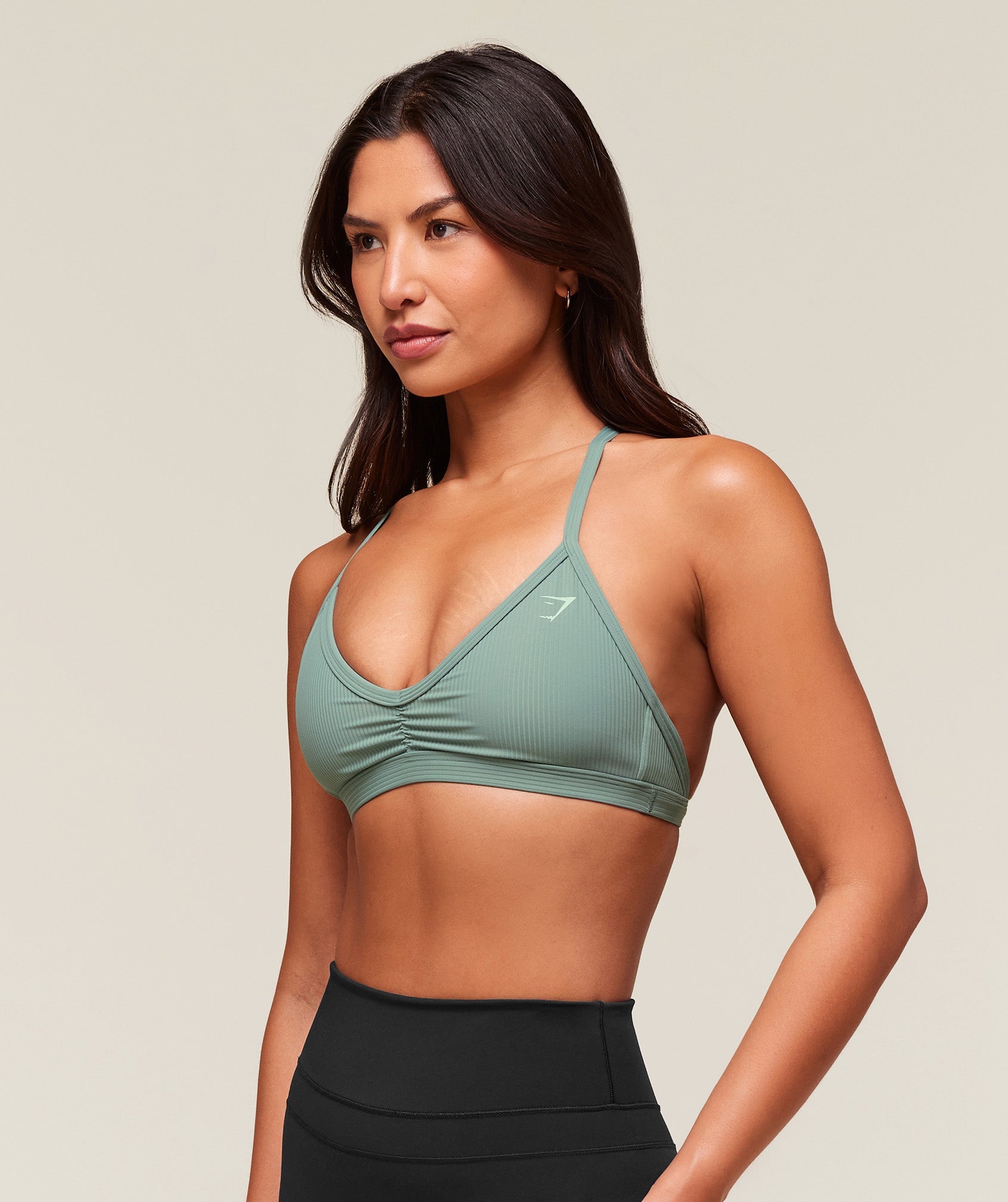 Women's Gymshark Ribbed Minimal Sports Bra Celeste Blue