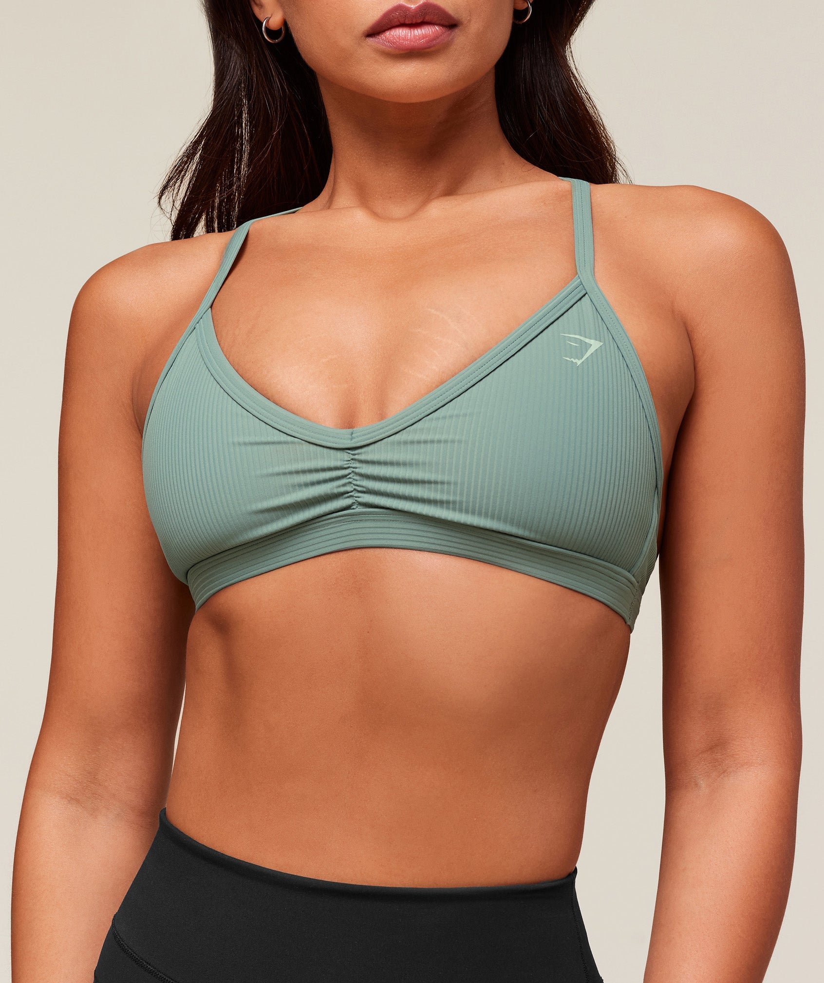 Women's Gymshark Ribbed Minimal Sports Bra Celeste Blue