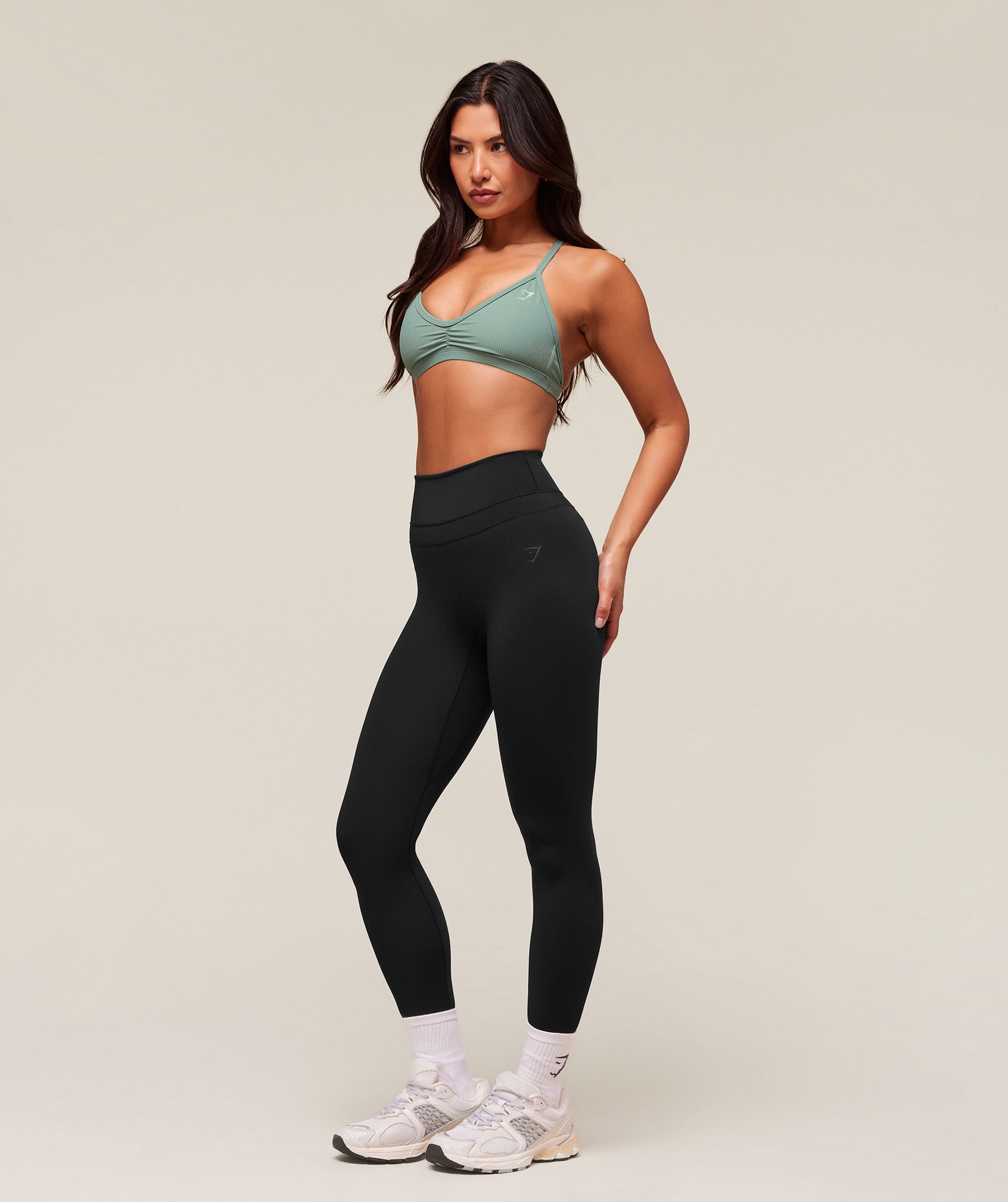 Women's Gymshark Ribbed Minimal Sports Bra Celeste Blue