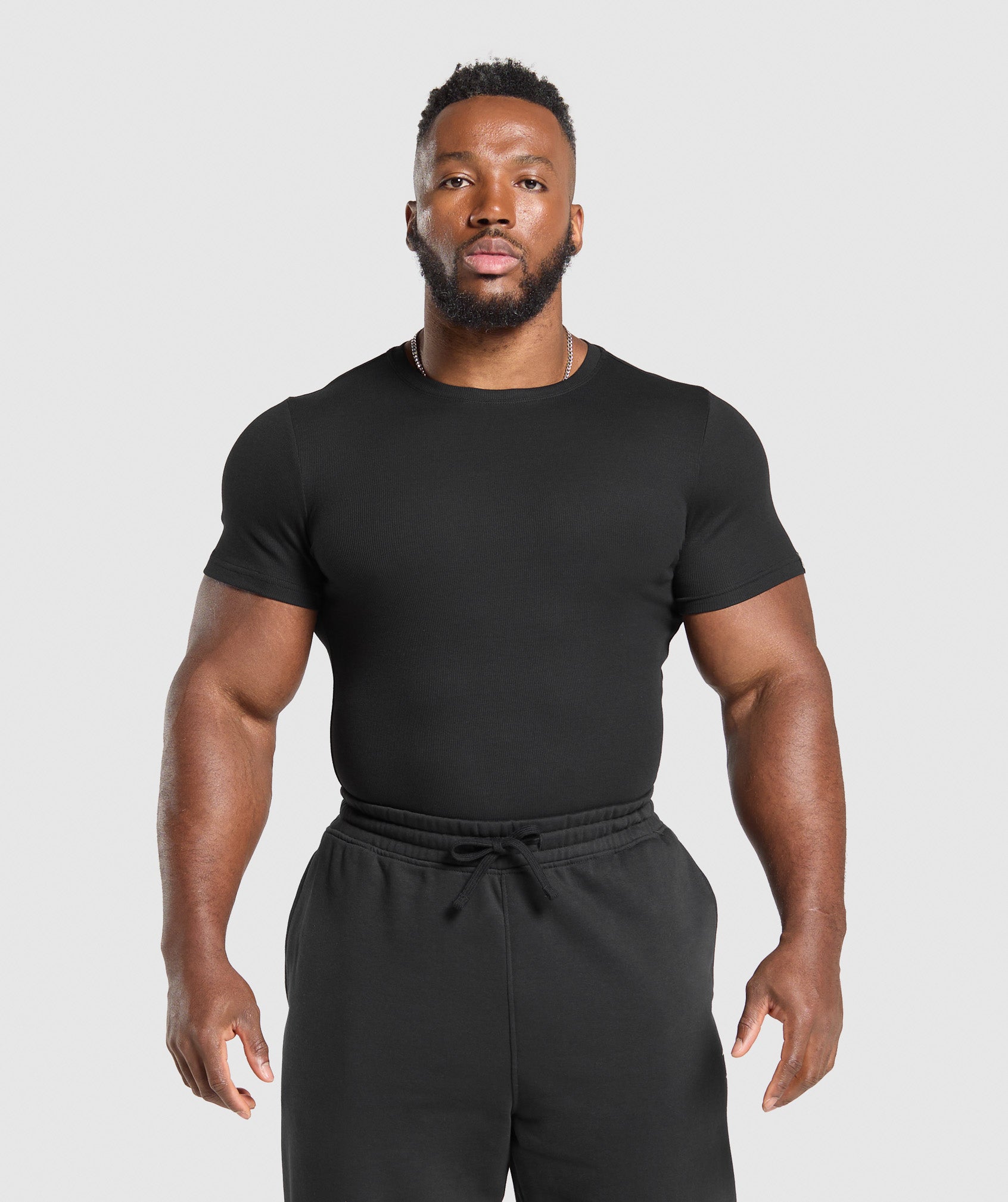 Gymshark Ribbed T-Shirt Black