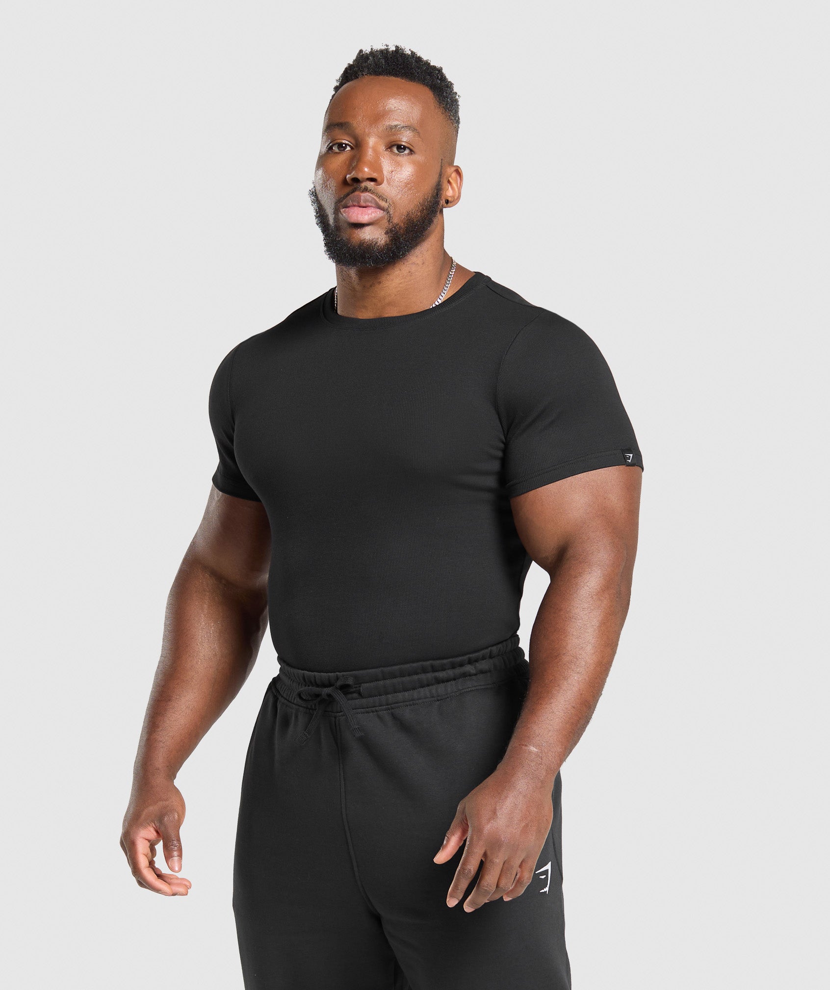 Gymshark Ribbed T-Shirt Black