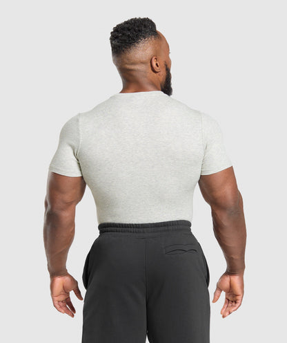 Gymshark Ribbed T-Shirt Stone Grey Marl