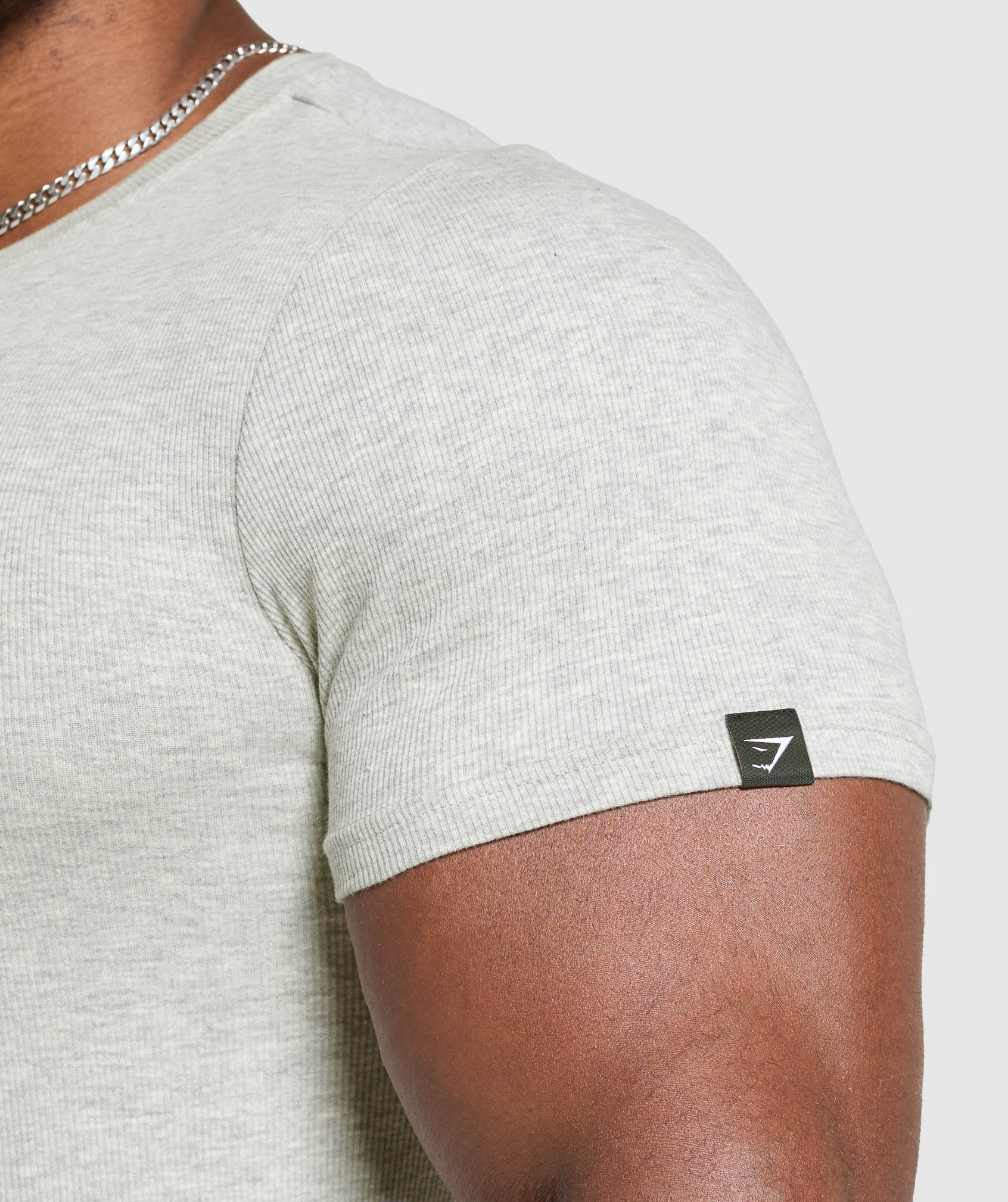 Gymshark Ribbed T-Shirt Stone Grey Marl