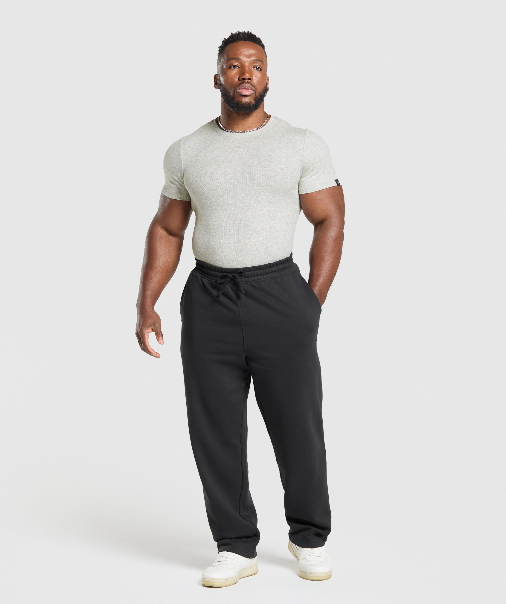Gymshark Ribbed T-Shirt Stone Grey Marl