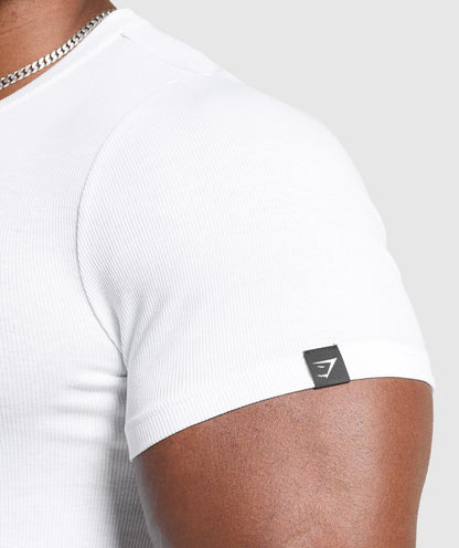 Gymshark Ribbed T-Shirt White