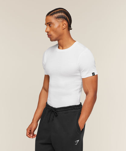 Gymshark Ribbed T-Shirt White