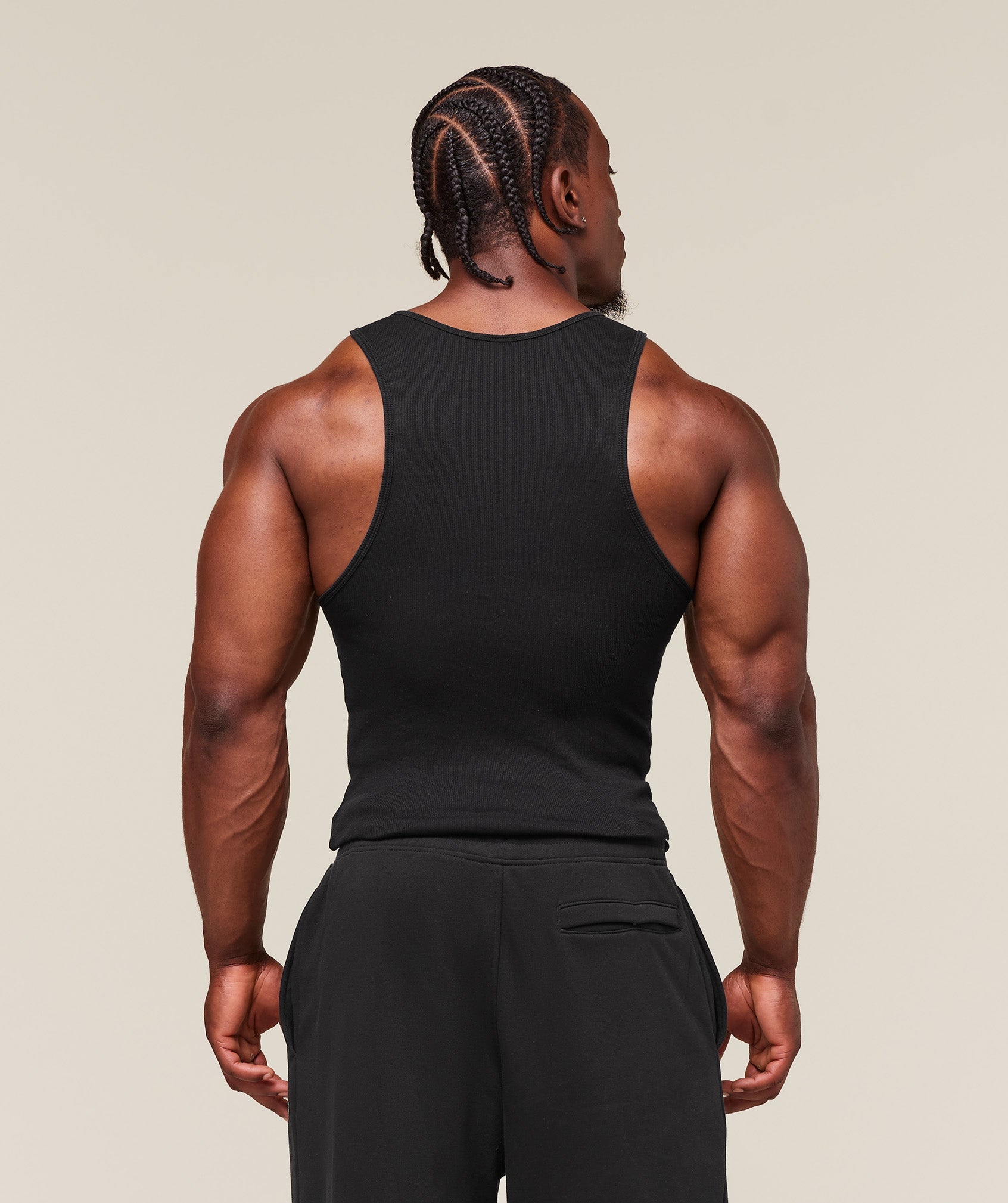 Gymshark Ribbed Tank 1Pk Black