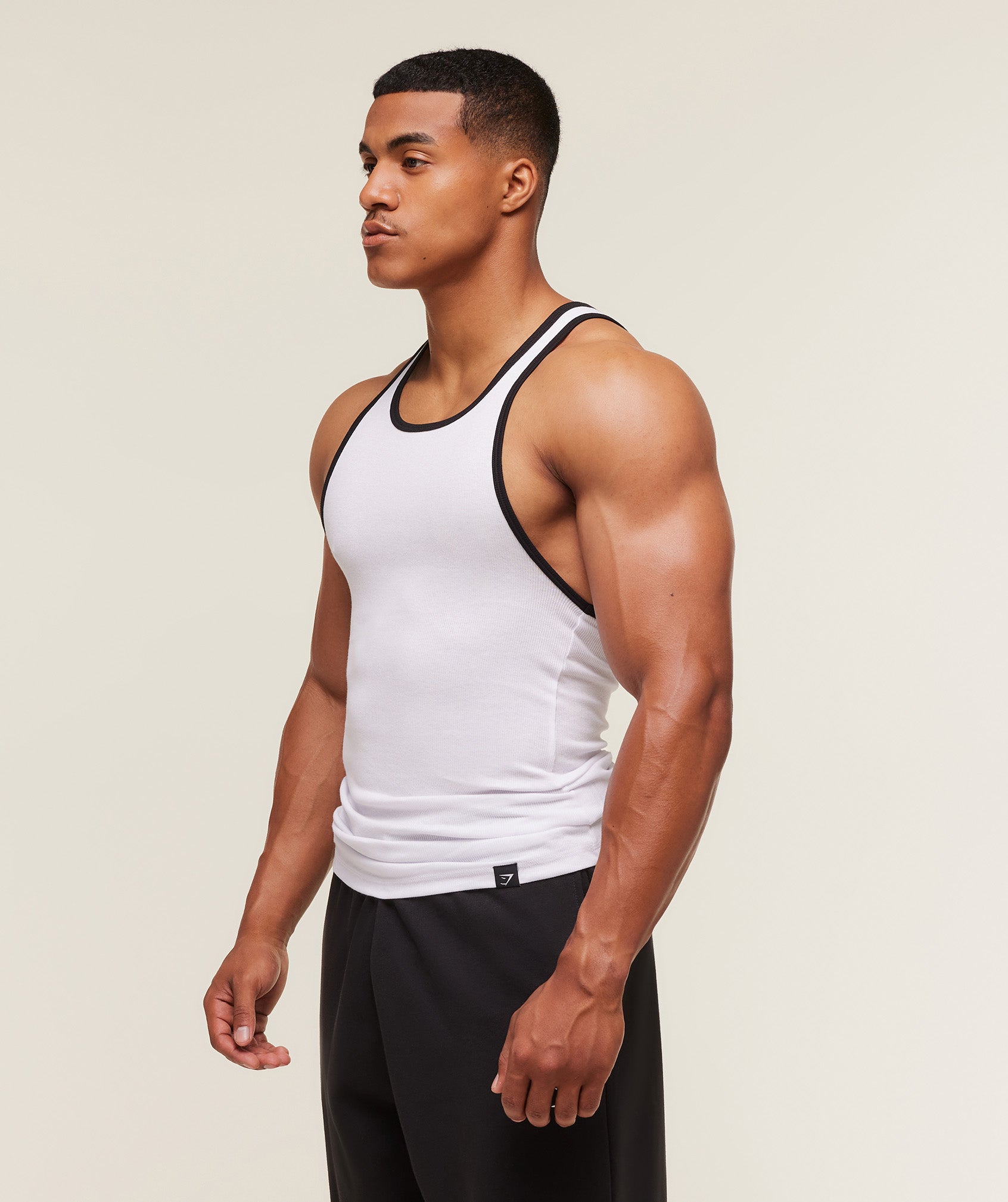 Gymshark Ribbed Tank 1Pk White