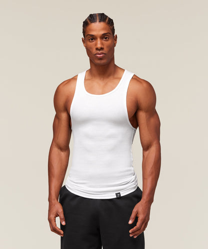 Gymshark Ribbed Tank 1Pk White