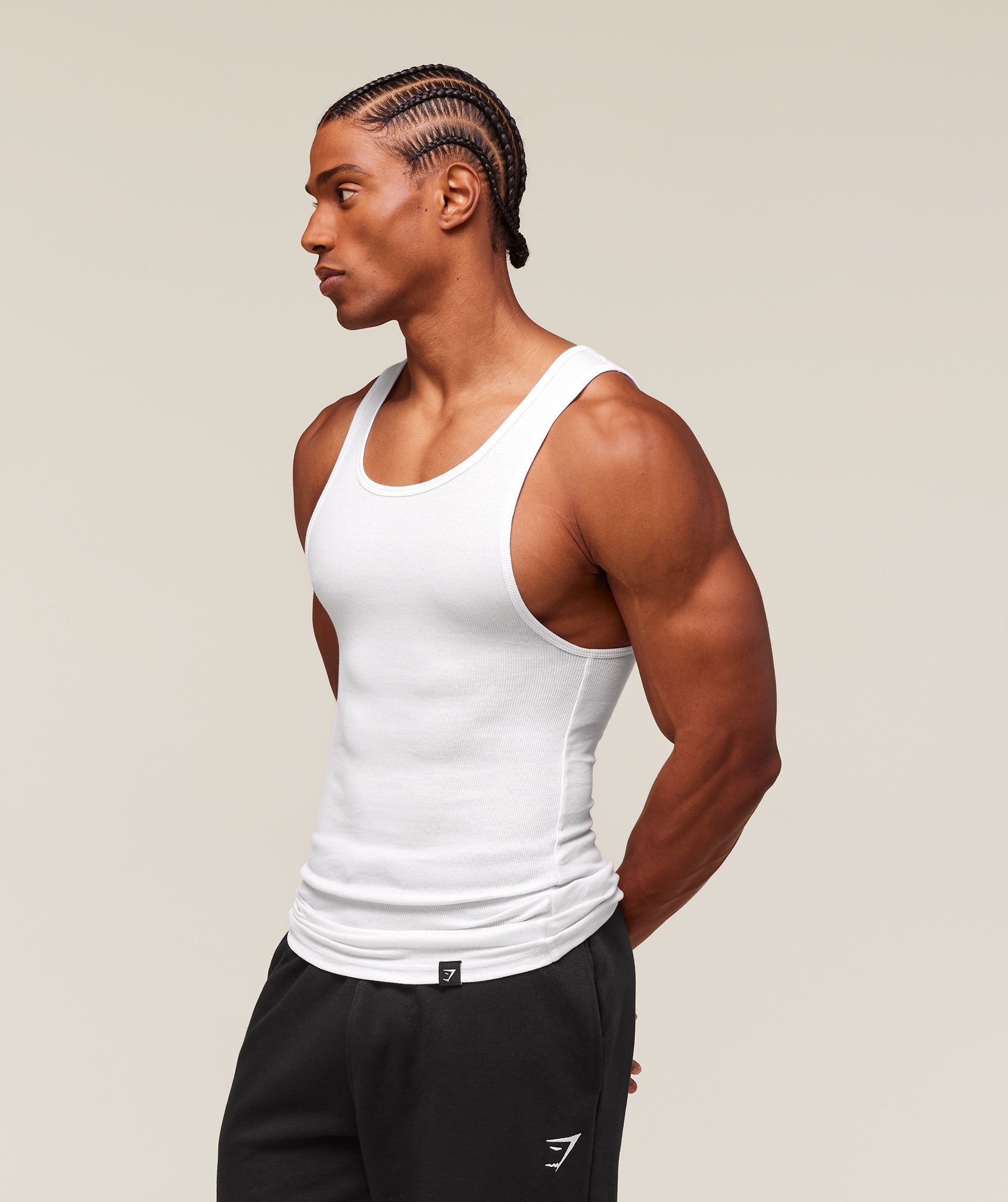 Gymshark Ribbed Tank 1Pk White