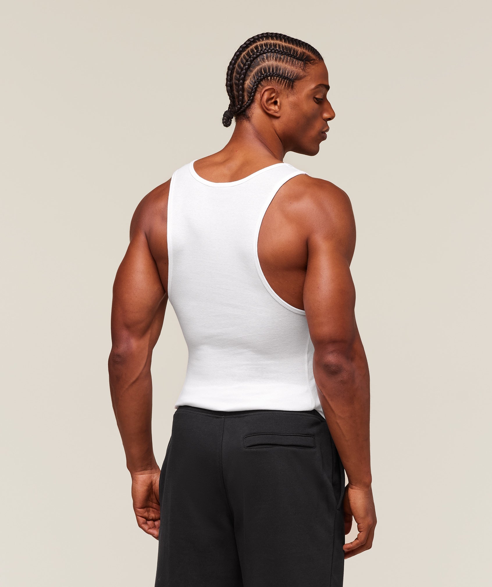 Gymshark Ribbed Tank 1Pk White