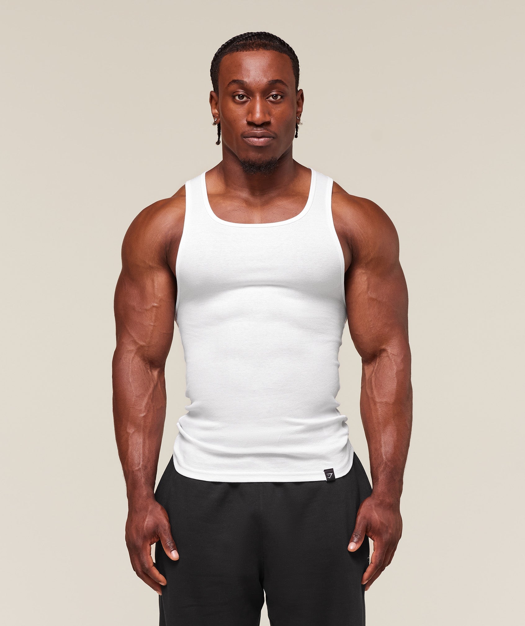 Gymshark Ribbed Tank 3 Pack White