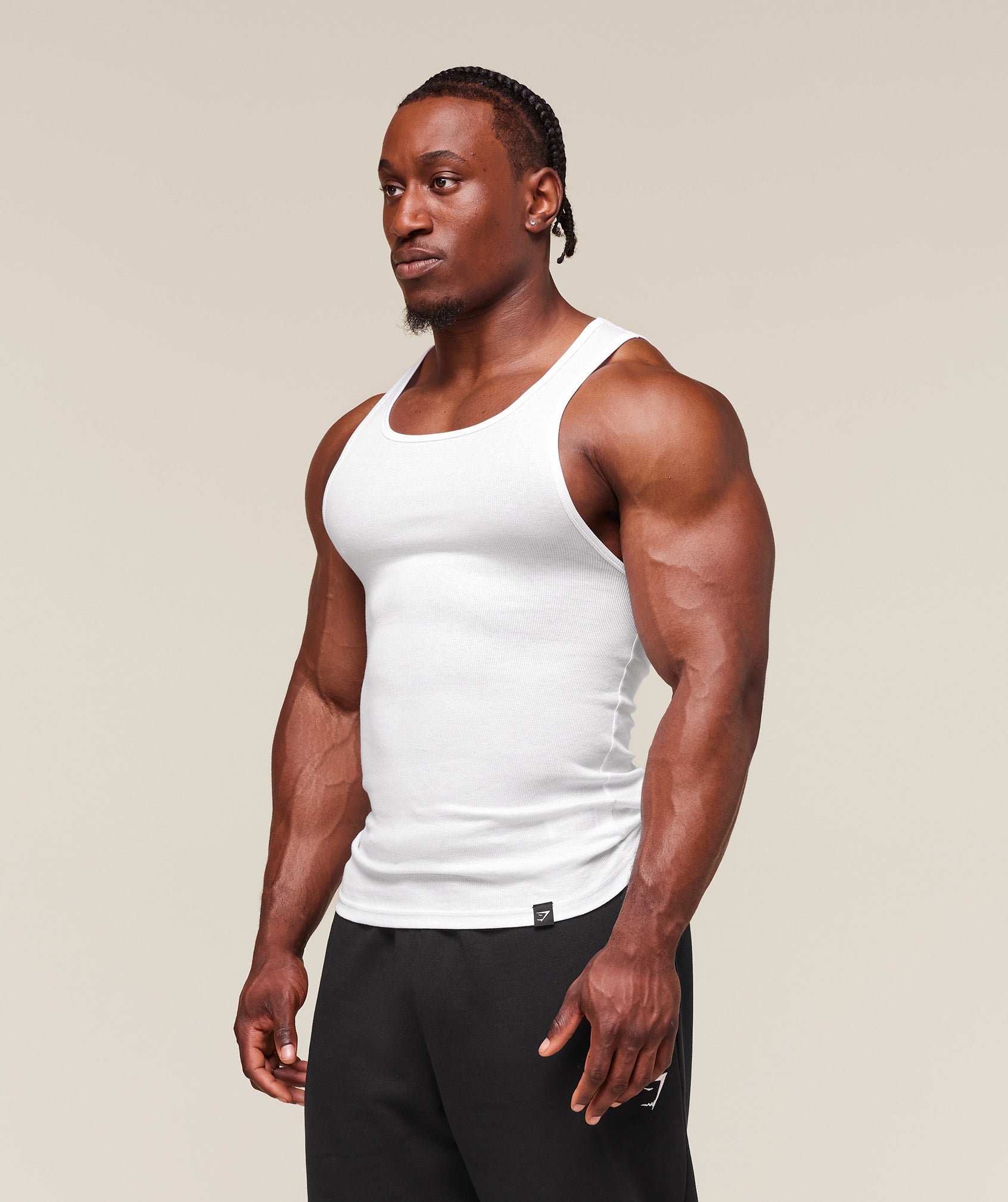 Gymshark Ribbed Tank 3 Pack White