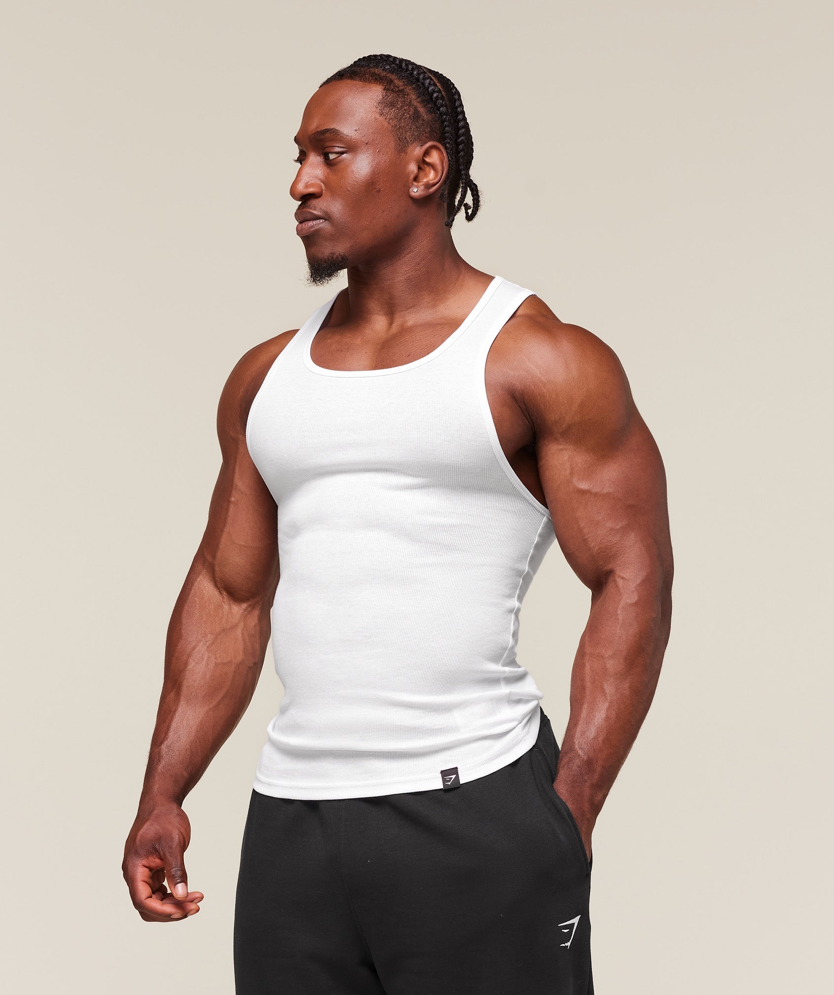 Gymshark Ribbed Tank 3 Pack White