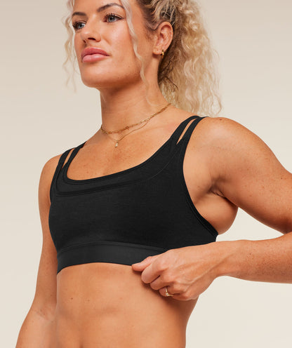 Women's Gymshark Interval Seamless Medium Support  Sports Bra Black