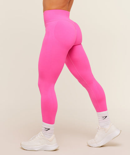 Women's Gymshark Interval Seamless Leggings Electric Pink