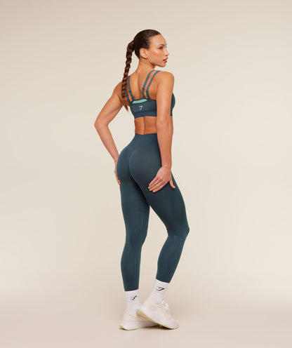 Women's Gymshark Interval Seamless Leggings Stealth Blue