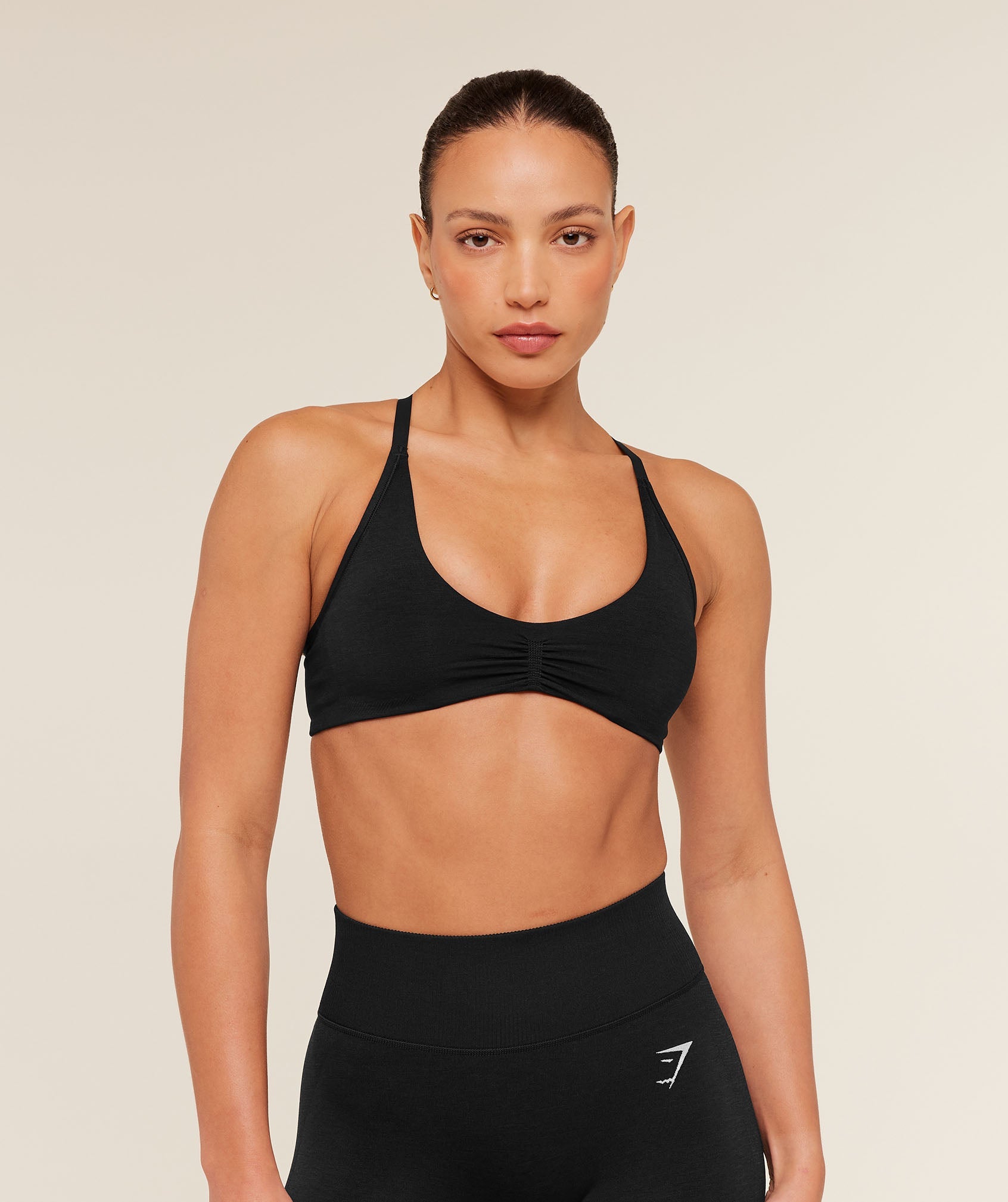 Women's Gymshark Interval Seamless Light Support Sports Bra Black