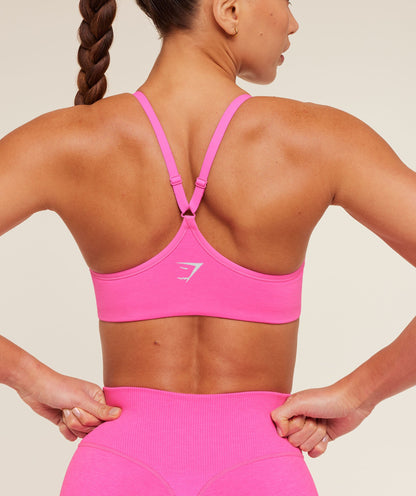 Women's Gymshark Interval Seamless Light Support Sports Bra Electric Pink