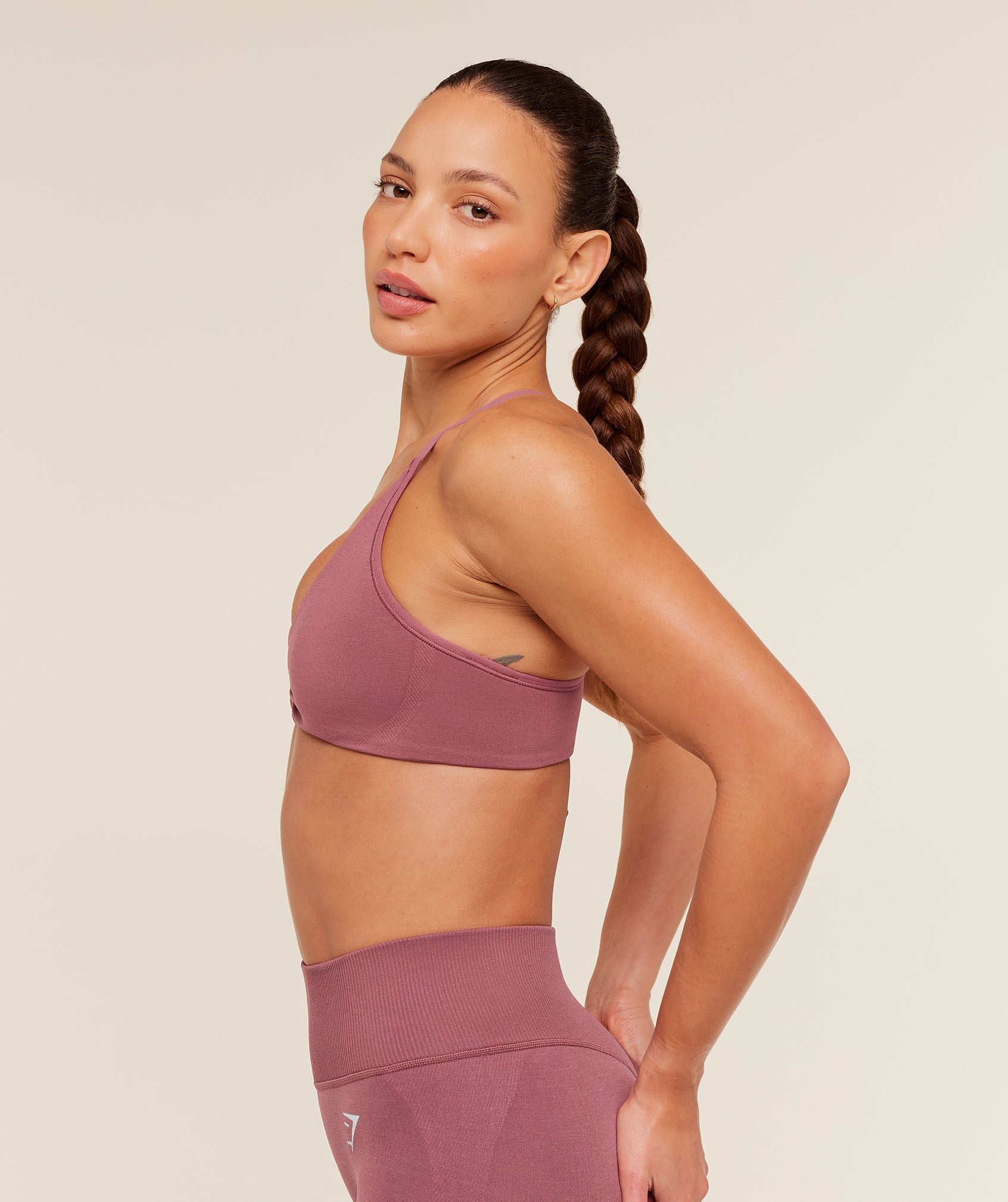 Women's Gymshark Interval Seamless Light Support Sports Bra Reset Pink