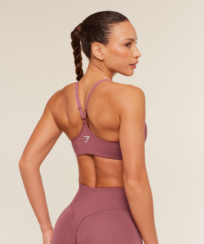 Women's Gymshark Interval Seamless Light Support Sports Bra Reset Pink