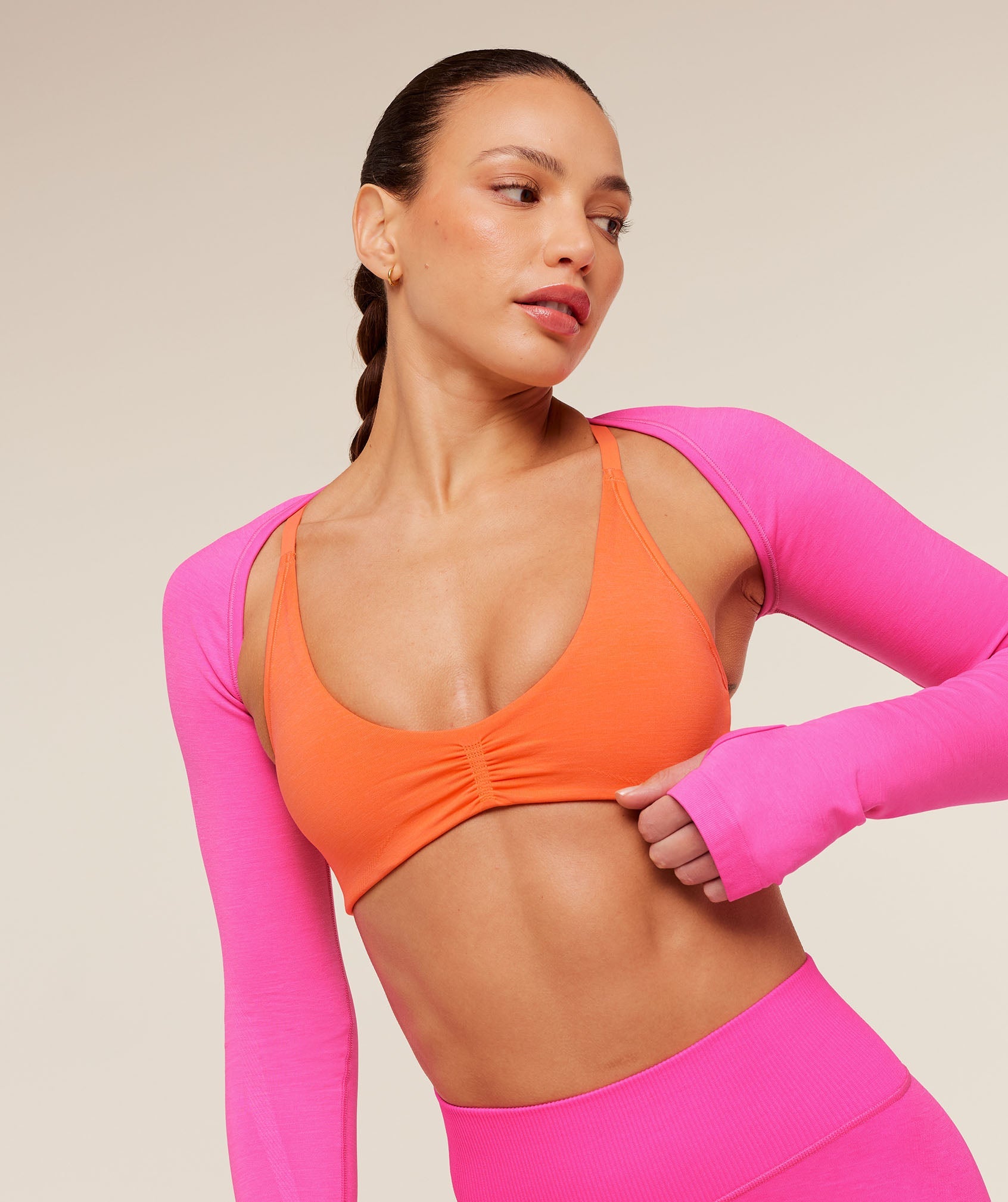 Women's Gymshark Interval Seamless Shrug Electric Pink