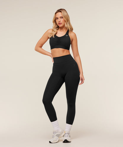 Women's Gymshark High Support Ruched Sports Bra Gs Black
