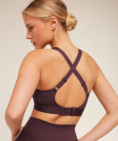 Women's Gymshark High Support Ruched Sports Bra Cherry Purple