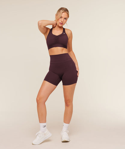 Women's Gymshark High Support Ruched Sports Bra Cherry Purple