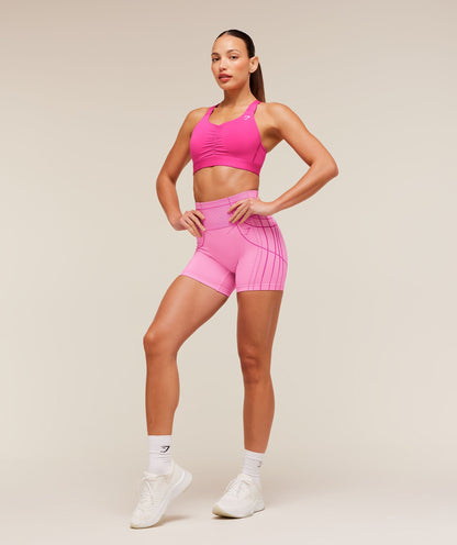 Women's Gymshark High Support Ruched Sports Bra Super-Set Pink
