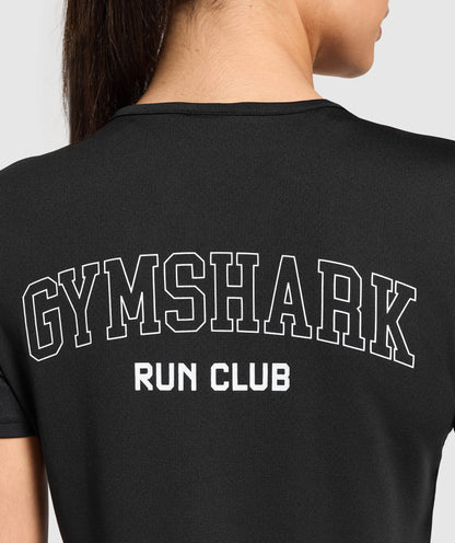 Women's Gymshark Run Club Graphic T-Shirt Black