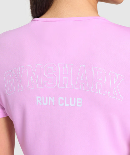 Women's Gymshark Run Club Graphic T-Shirt Sour Pink