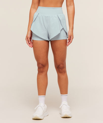 Women's Gymshark Running 2-In-1 Shorts Smoke Blue