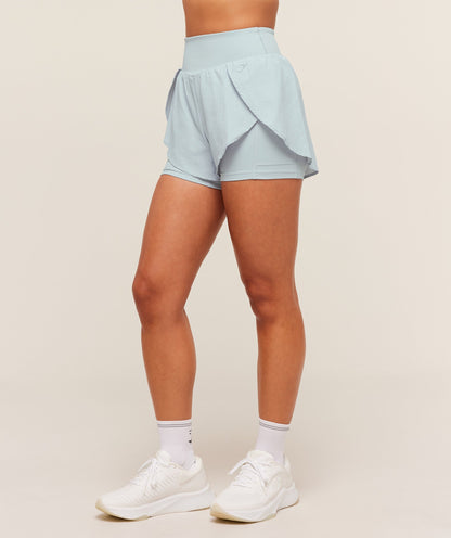 Women's Gymshark Running 2-In-1 Shorts Smoke Blue