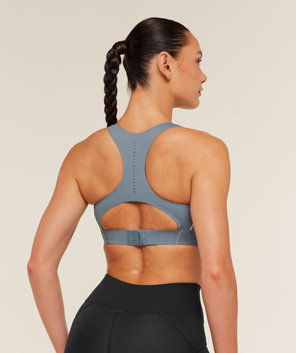 Women's Gymshark Medium Support Running Sports Bra Iron Blue