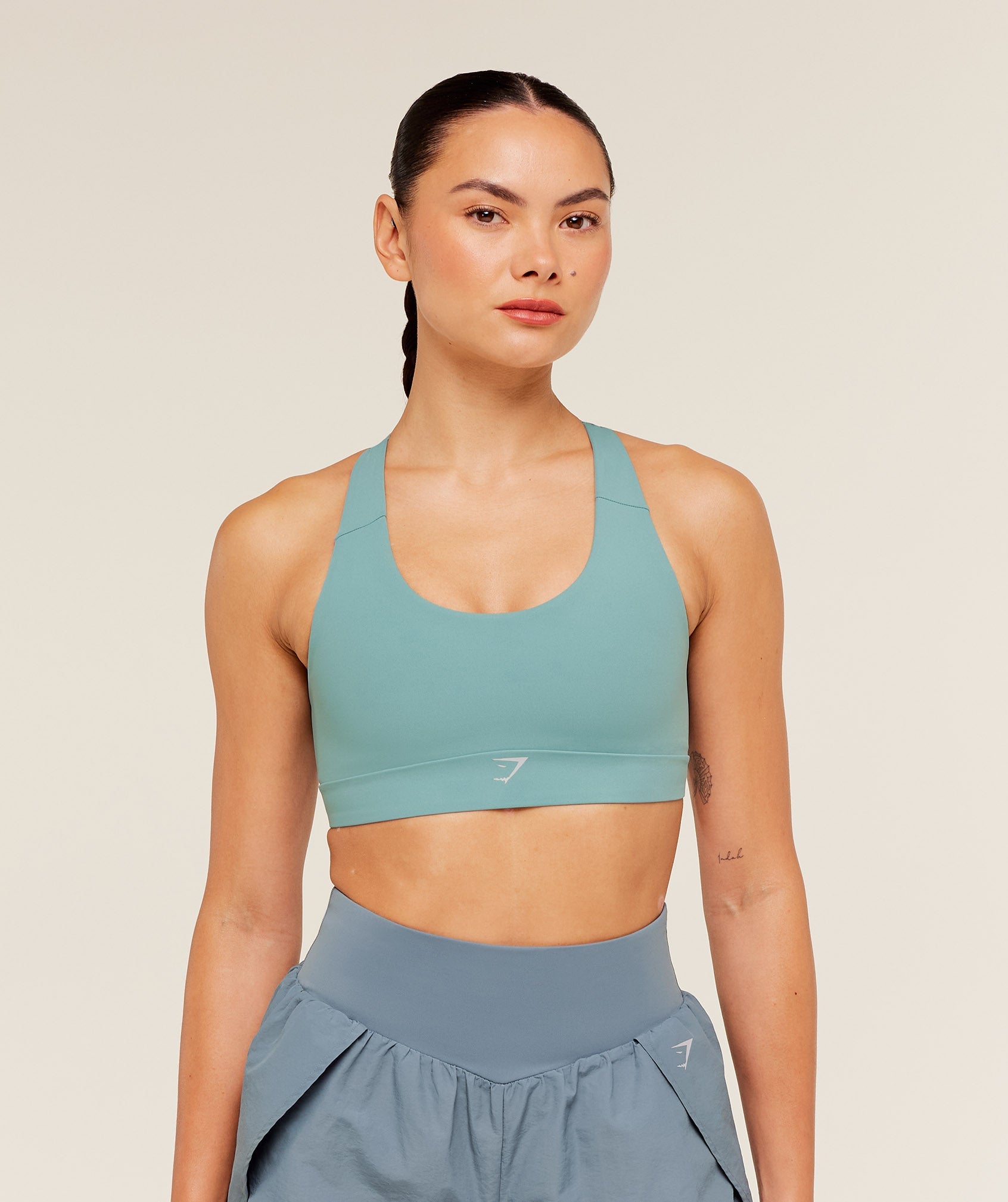 Women's Gymshark Medium Support Running Sports Bra Gs Storm Blue