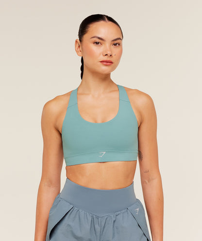 Women's Gymshark Medium Support Running Sports Bra Gs Storm Blue