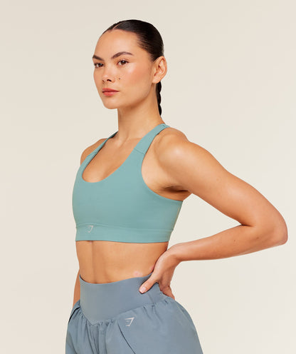 Women's Gymshark Medium Support Running Sports Bra Gs Storm Blue