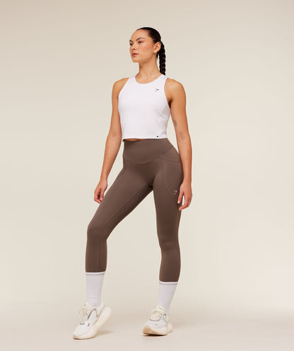 Women's Gymshark Running Pocket Leggings Camo Brown
