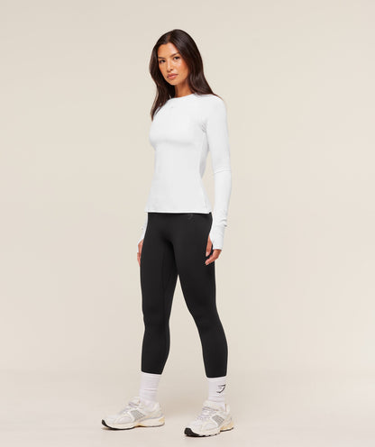 Women's Gymshark Running Long Sleeve Top White