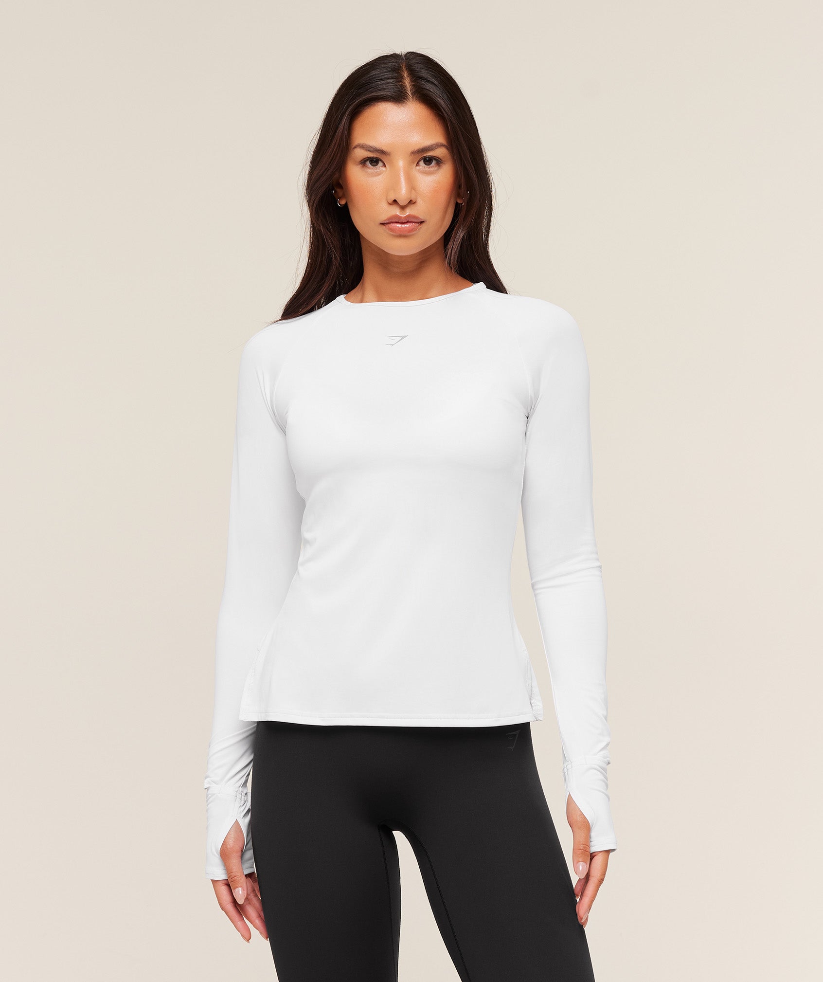 Women's Gymshark Running Long Sleeve Top White