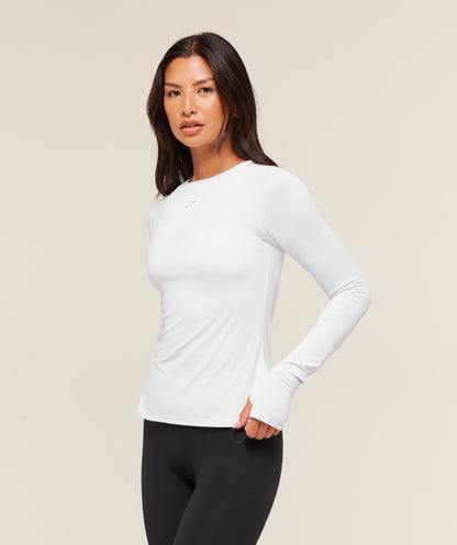 Women's Gymshark Running Long Sleeve Top White