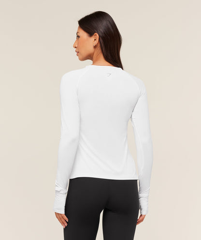 Women's Gymshark Running Long Sleeve Top White