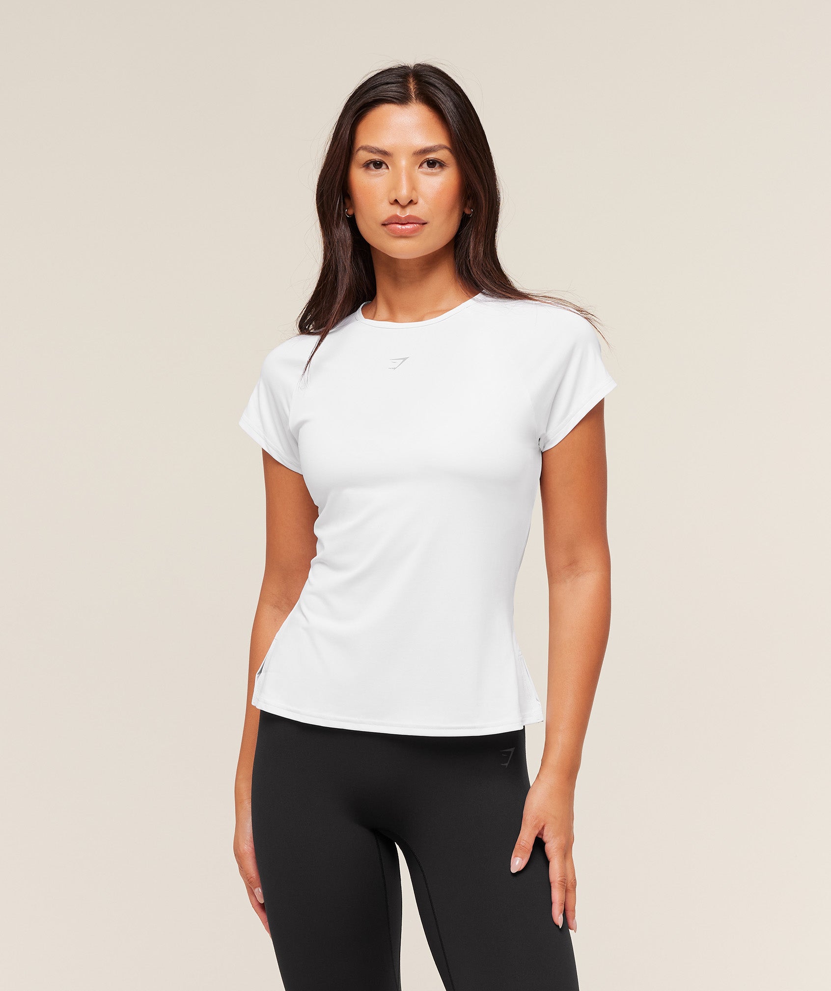 Women's Gymshark Running Back Vent T-Shirt White
